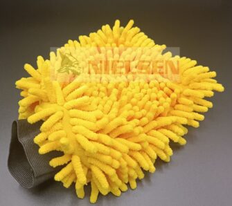gant de lavage biface chenille + microfibre